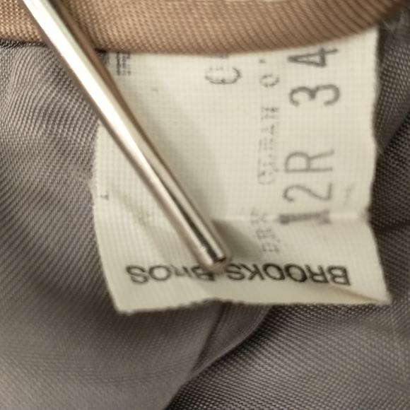 Vintage Tweed Suit Skirt Blazer Brooks Brothers Woven Neutral Wool Tailored USA - Picture 8 of 13